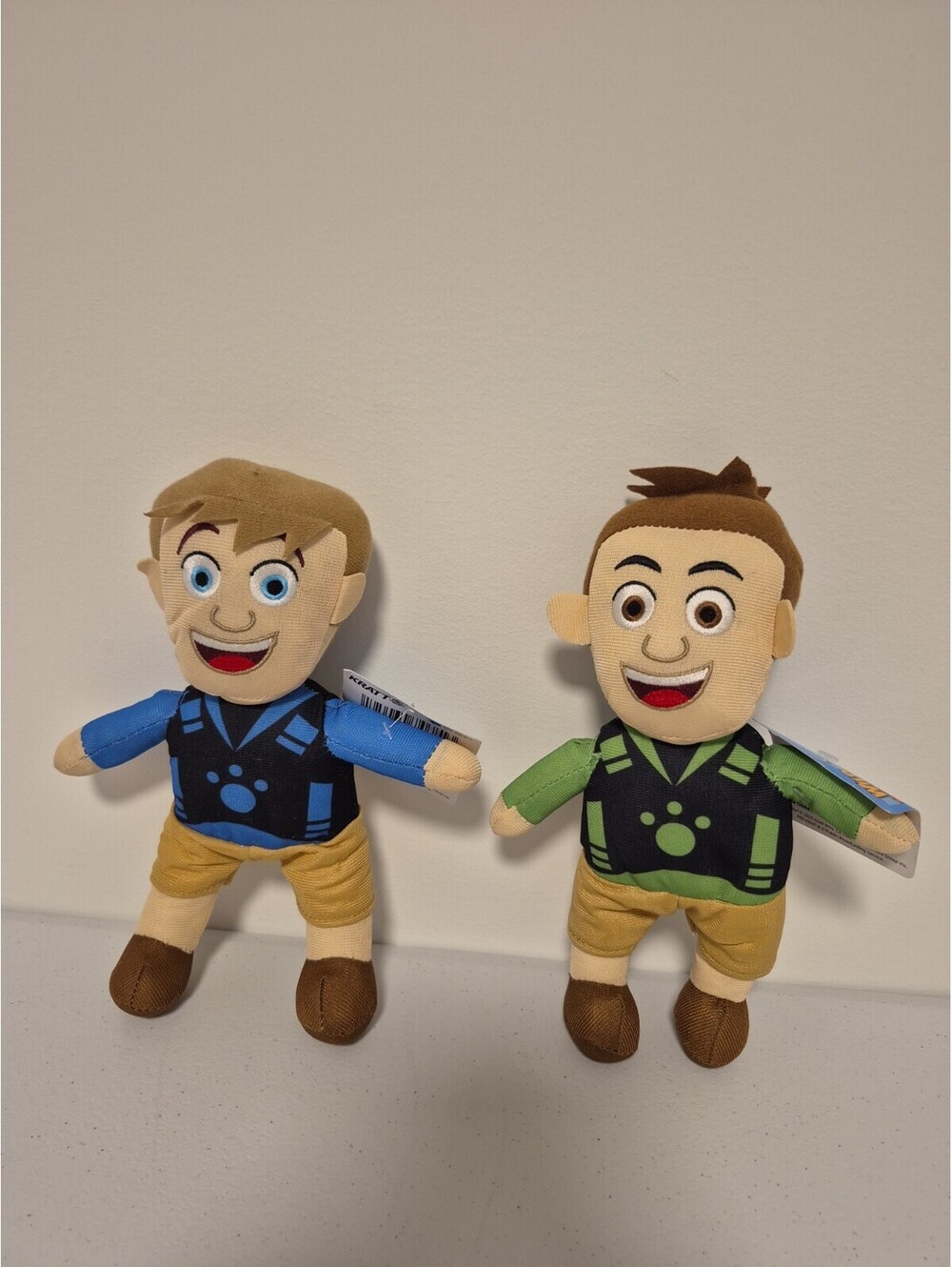 Wild Kratts Brothers CHRIS and MARTIN Kratt. Plush Dolls. Zoboomafoo NWT PBS 10”